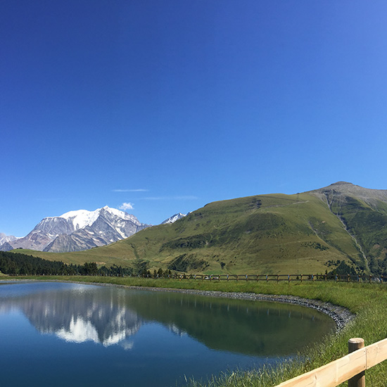In summer, Joux lake provides water for a grazing area